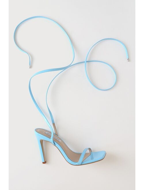 Steve Madden Uplift Baby Blue Patent Lace-Up Heels