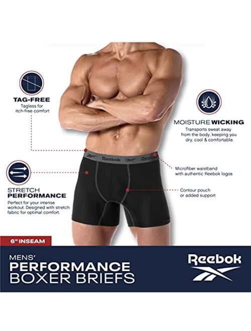 Reebok Men's Active Underwear - Sport Soft Performance Boxer Briefs (8 Pack)