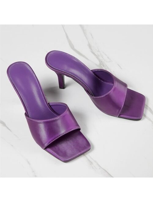 Women Sandals Heels Sexy High Heels for Women's Shoes 2021 Summer Purple Slippers Outdoor Beach Slides Slip On Fashion Heels