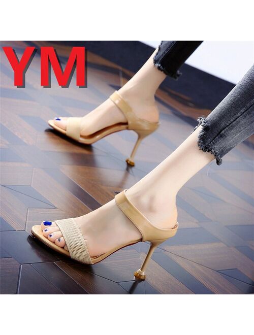 2020 Hot Sell Spring heel High Heels Sandals 8CM lady Pumps classics slip on Shoes Sexy Women party shoes Wedding Slingbacks