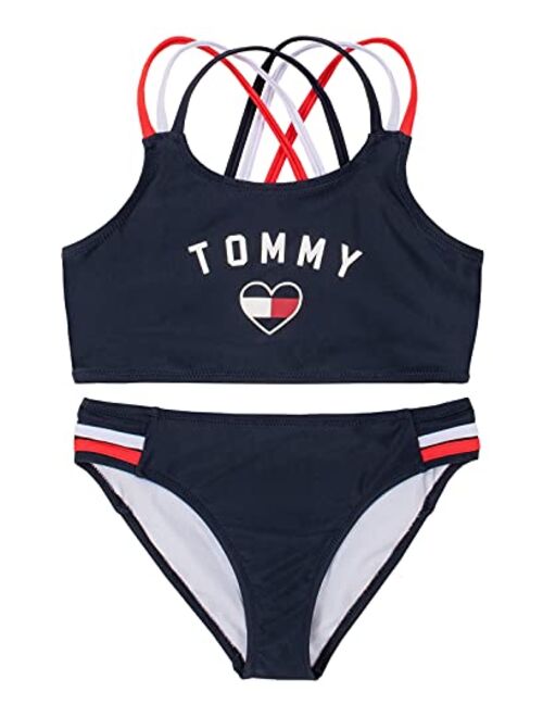 Tommy Hilfiger Girls Two-Piece Swimsuit, Pull-On Bathing Suit & Bikini Set