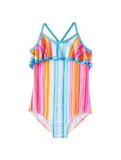 Girls 7-16 Lands' End Ruffle One-Piece Swimsuit in Slim