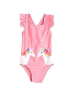 Toddler Girl Jumping Beans Unicorn One-Piece Swimsuit