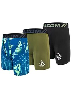 Mens Boxer Briefs 3 Pack Poly Spandex Performance Boxer Briefs Underwear