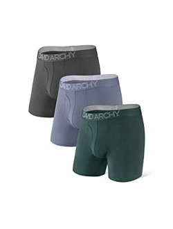 Men's 3 Pack Underwear Soft Micro Modal Boxer Briefs with Fly Boxer Shorts