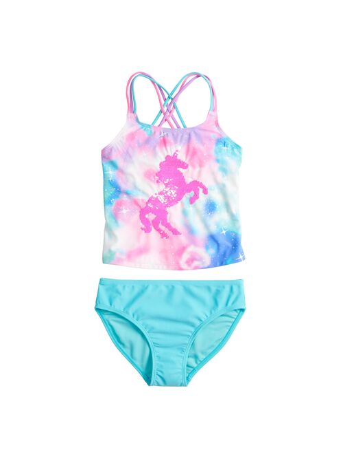 Girls 4-16 SO® Magic Sparkle Tankini & Bottoms Swimsuit Set