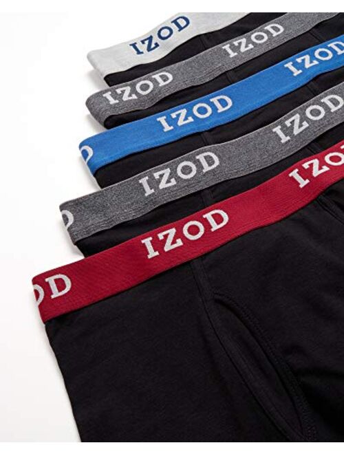 IZOD Men’s Underwear – Cotton Stretch Boxer Briefs with Functional Fly (5 Pack)