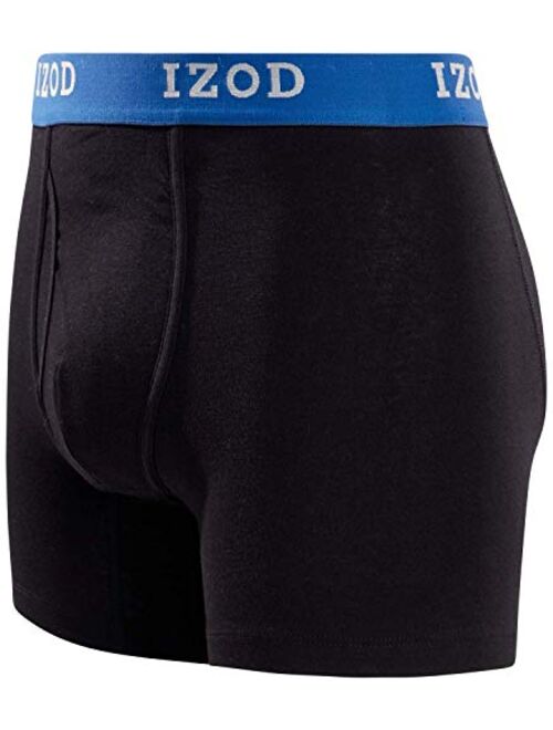 IZOD Men’s Underwear – Cotton Stretch Boxer Briefs with Functional Fly (5 Pack)