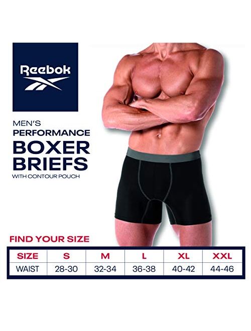 Reebok Men's 3 Pack Performance Quick Dry Moisture Wicking Boxer Briefs