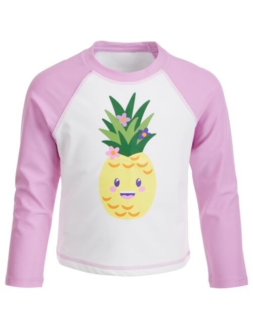 Miken Toddler Girls Pineapple-Print Long-Sleeve Rash Guard