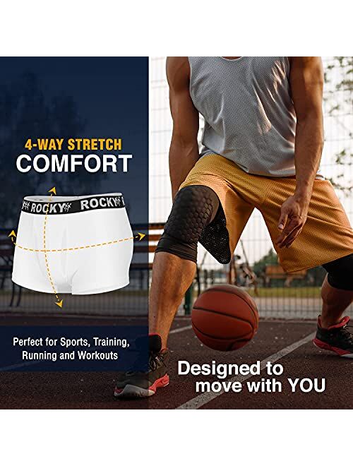 Rocky Men's Boxer Briefs 4-Way High Performance Pouch Underwear, 2-Pack Tagless