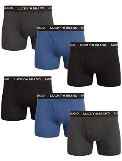 Men's Cotton Boxer Briefs with Functional Fly (6 Pack)