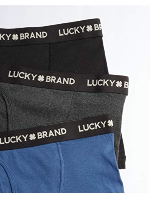 Lucky Brand Men's Cotton Boxer Briefs with Functional Fly (6 Pack)