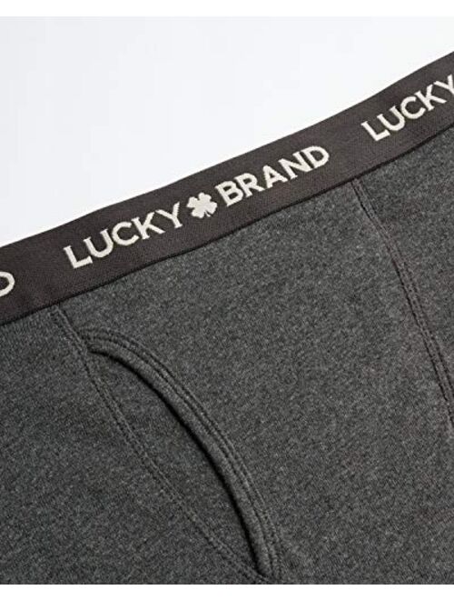 Lucky Brand Men's Cotton Boxer Briefs with Functional Fly (6 Pack)