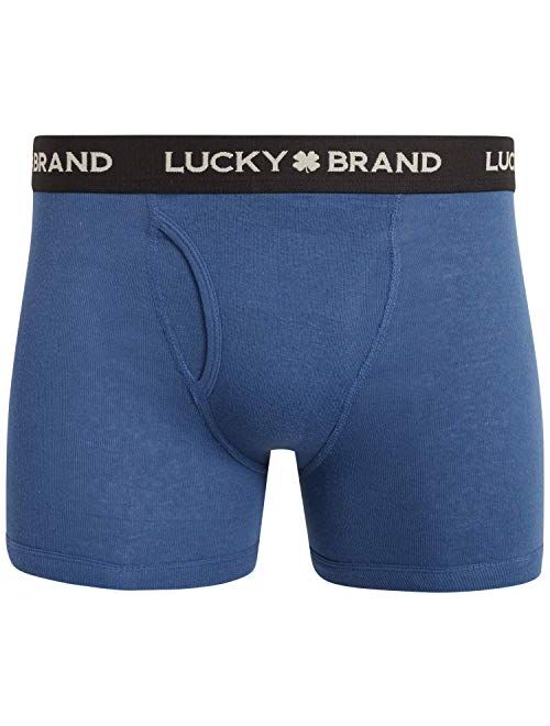Lucky Brand Men's Cotton Boxer Briefs with Functional Fly (6 Pack)