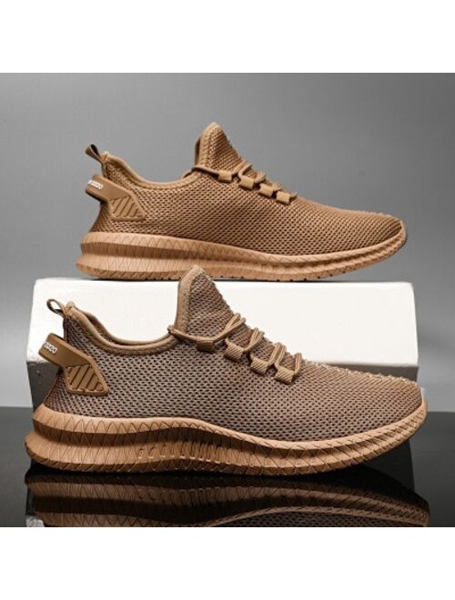 Men Casual Shoes New Mesh Breathable Solid Color Lace Up Male Running Shoes Men Non Slip Lightweight Sports Wild Mens Sneaker