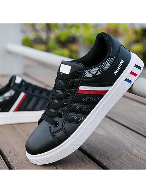 2020 New White Casual Shoes Men Leather Sneakers Male Comfort Sport Running Sneaker Man Tenis Mocassin Fashion Breathable Shoes