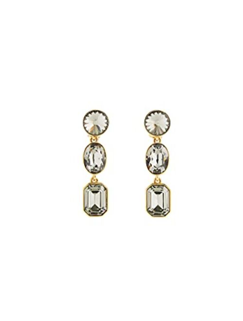 Oscar de la Renta Crystal Stone Earrings