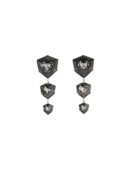 Oscar de la Renta Triple Diamond Drop Earrings