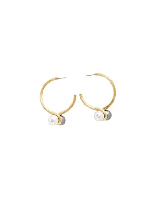 Oscar de la Renta Double Pearl Earrings