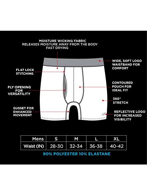New Balance Men's Premium Performance 6" Boxer Brief Underwear (Pack of 2)