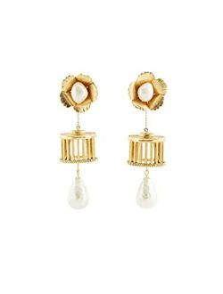 Pillared Pearl Earrings