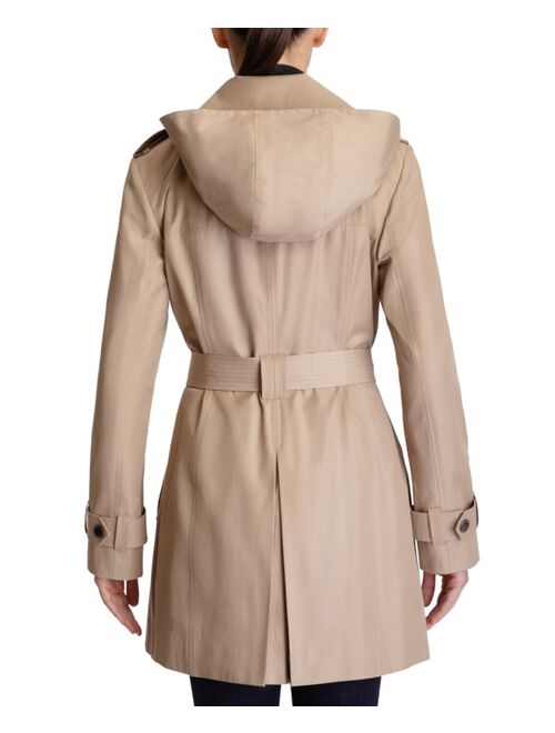 London Fog Double-Collar Hooded Trench Coat