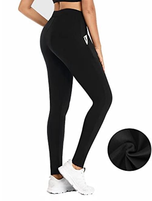 ATTRACO Fleece Lined Leggings Women Winter Thermal High Waist Workout Running Leggings with Side Pockets