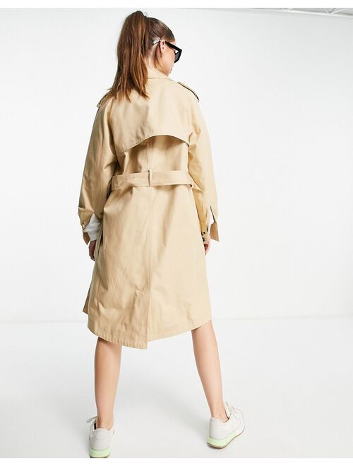 Y.A.S belted trench coat in beige
