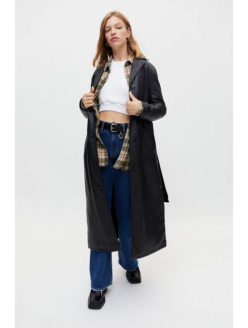 Urban outfitters UO Luna Faux Leather Trench Coat