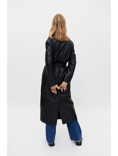 Urban outfitters UO Luna Faux Leather Trench Coat