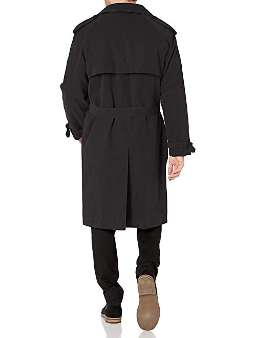 London Fog Iconic Double Breasted Trench Coat With Zip-out Liner and Removable Top Collar