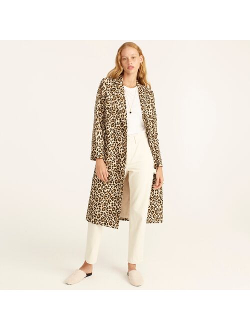 J.Crew Collection tailored trench coat in leopard