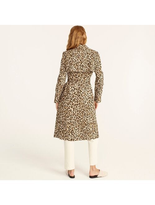 J.Crew Collection tailored trench coat in leopard