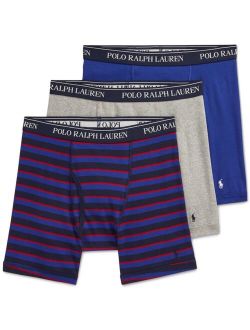 Cotton Striped & Solid Boxer Briefs - 3-Pack