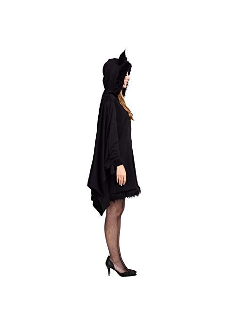 Spooktacular Creations Woman’s Black Bat Zip Hoodie Halloween Costumes for Adults