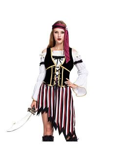 High Seas Pirate Wench Captain Costume for Women Halloween Role-playing