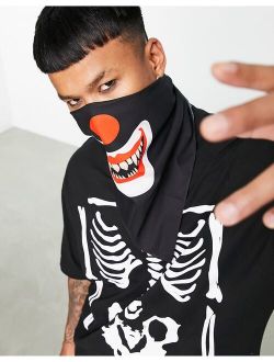 Halloween bandana with joker design in black