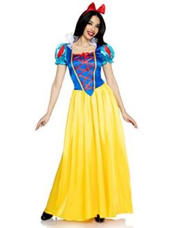 Womens Classic Snow White Set Family Friend Full Length Princess Dress