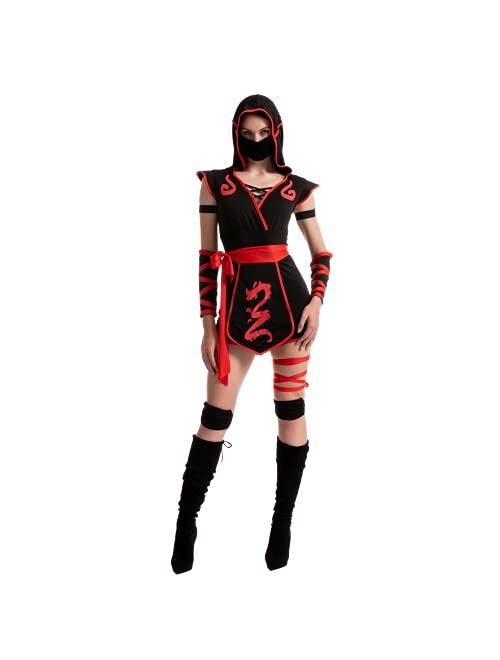 Spooktacular Creations Halloween Adult Ninja Costume for Women Dress Up, Costume Party, Trick or Treating, Cosplay Party