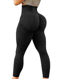 High Waist Yoga Pants for Women Seamless Scrunch Booty Leggings Butt Lifting Stretchy Tights Squat Proof Booty Pants