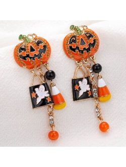 2020 New Fashion Creative Women Halloween Party Pumpkin Ghost Pair Ear Stud Dangle Hoop Drop Earrings Jewelry Gifts Wholesale