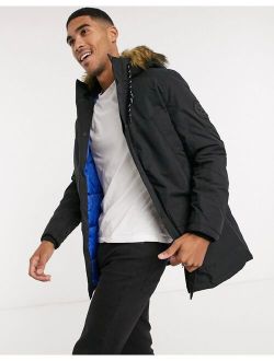 Originals parka with faux fur hood in black