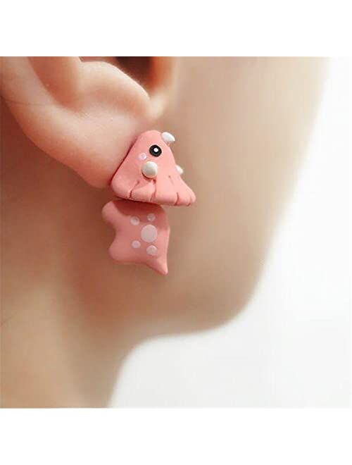 Cute Animal Bite Earring, 3D Cute Animal Earring, Cute Mini Animal Ornament, 3D Dinosaur Bite Earrings Lovely Cartoon Animal Earring Studs, Fashion Simple Handmade Animal
