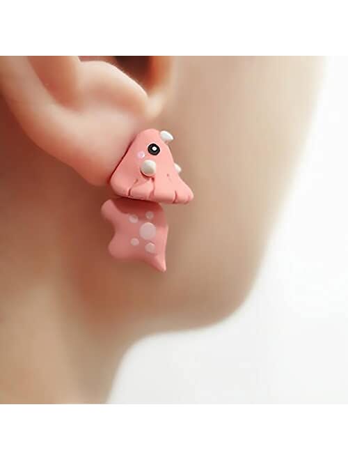 Cute Animal bite Earring - 3D Clay Earrings -Fashion Simple Handmade Polymer Animal Stud Earrings Party Holiday Fun Gifts (Corgi)