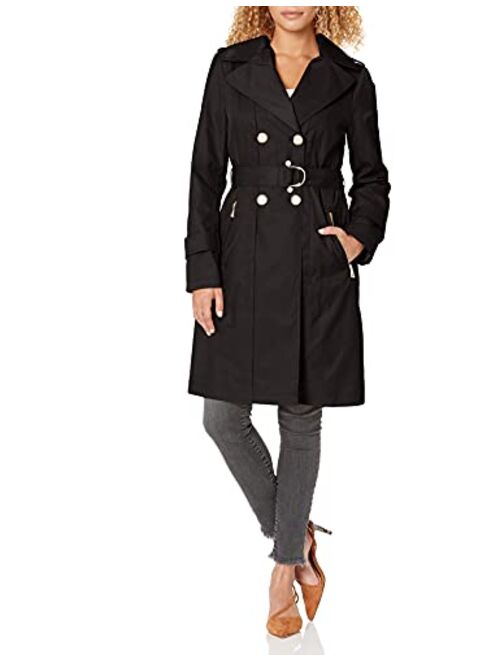 Karl Lagerfeld Paris Women's Classic Tailored Slim Fit Double Breasted Trench Coat