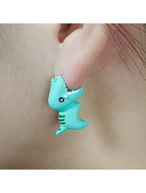 Animal-Bite Earrings Cute Dinosaur-Dog Women-Girls - Earrings for Women Multipack, Animal Earrings for Girls, Kawaii Earrings, Cute Animal Bite Earring, Clay Animal Earri