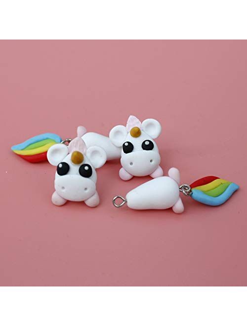 TTPAIAI 30 Handmade Polymer Clay Cute Stud Earrings For Women Girls，3D Animal Cartoon Biting Ears Stud Earrings