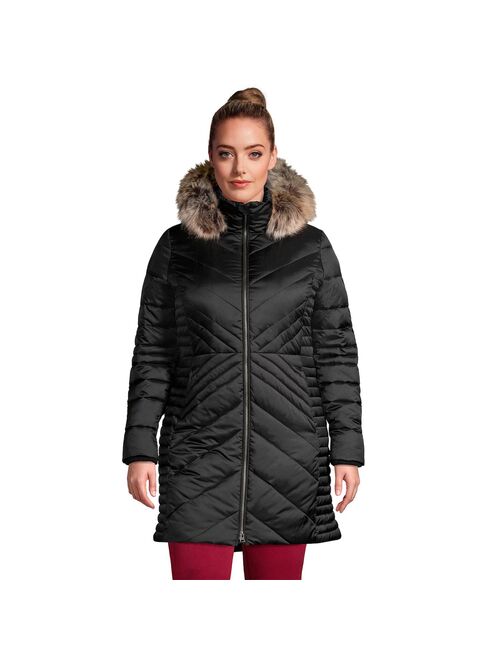 Plus Size Lands' End Faux-Fur Hood Insulated Plush Lined Winter Coat