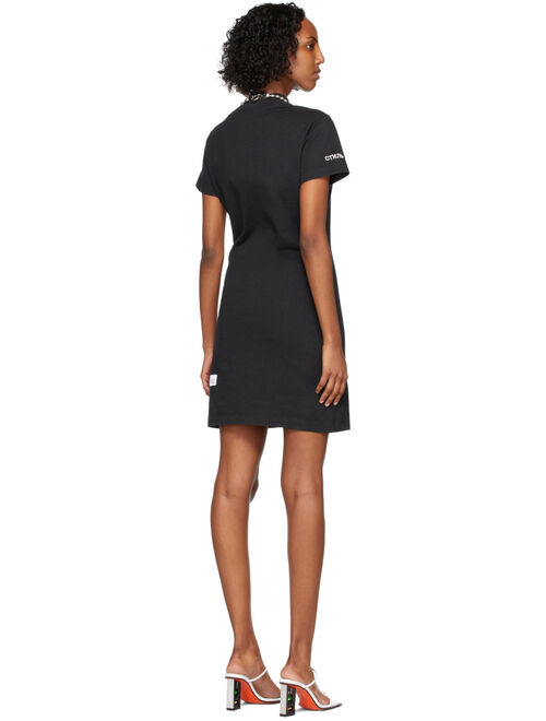 Heron Preston Black Logo Turtleneck Short Sleeve Dress